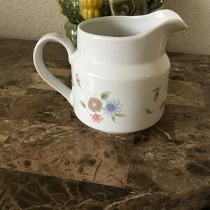 White Floral Ceramic Creamer Pitcher FTDA Vintage Especially For You Japan